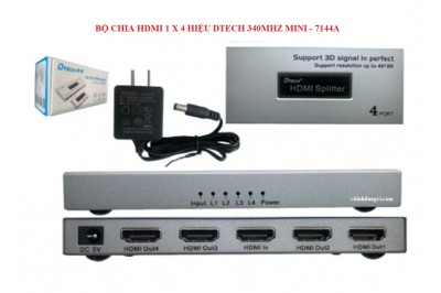 BỘ CHIA  HDMI HiỆU DTECH 340mhz MINI 4port - DT7144A